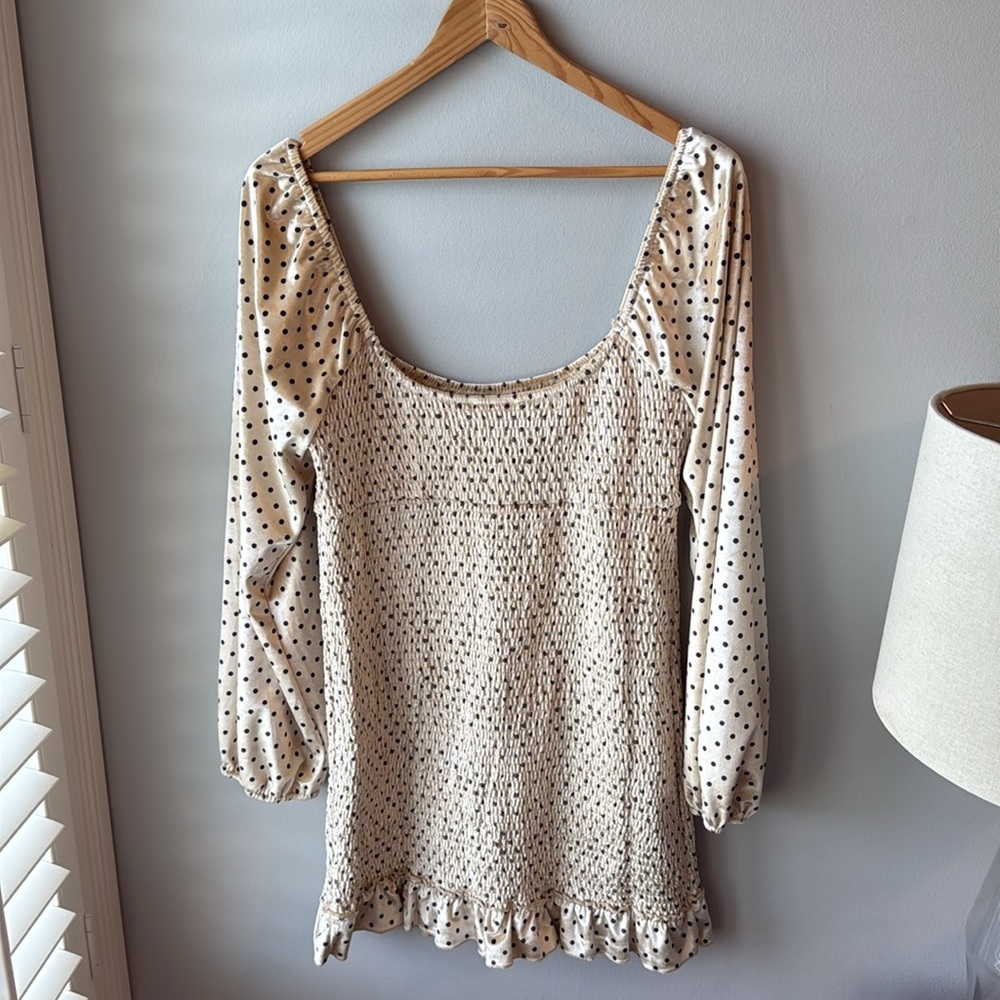 NWT Emory Park Smocked Long‎ Sleeve Mini Dress - Picture 7 of 7